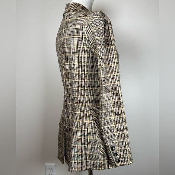 CAbi Pastime Blazer Jacket Multicolor Plaid Stretchy Rayon Blend Women's Size 0 - Picture 5 of 16